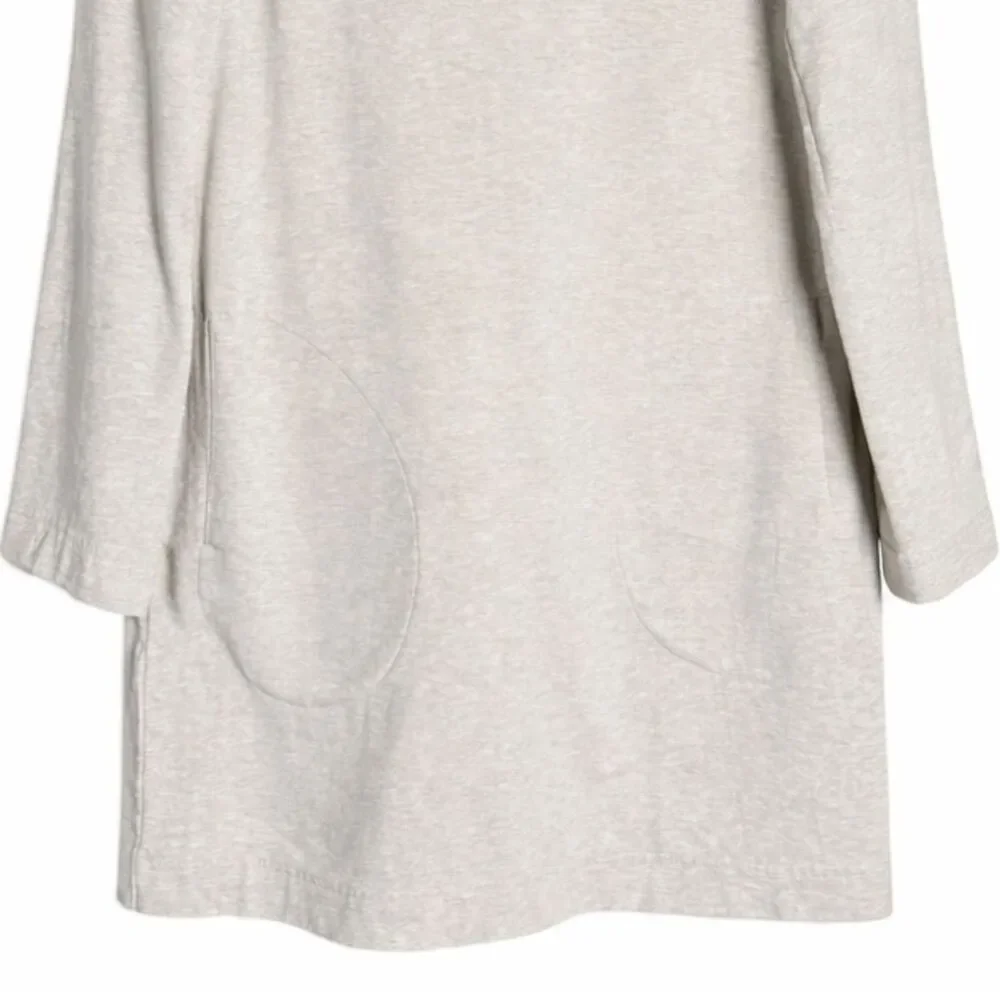 Garnet Hill Grey Cowl Neck Tunic Dress Long Sleeve Oversized Pockets Women XS